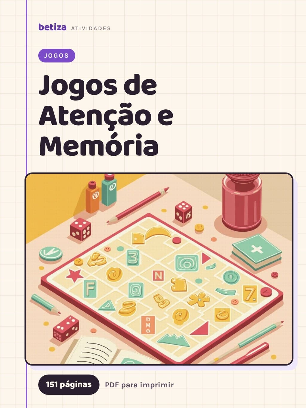 Capa do material Jogos de Atenção e Memória