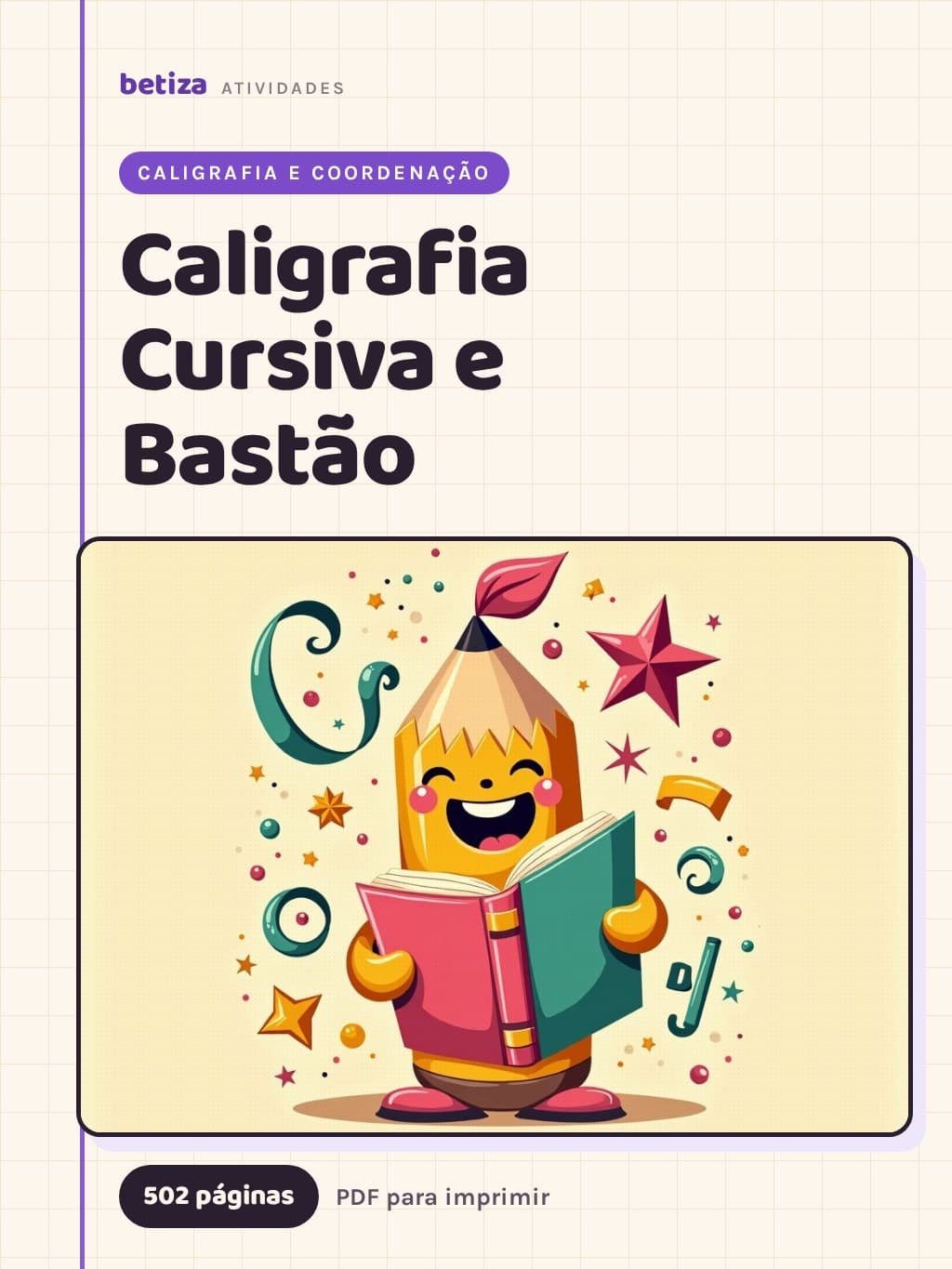 Capa do material Caligrafia Cursiva e Bastão