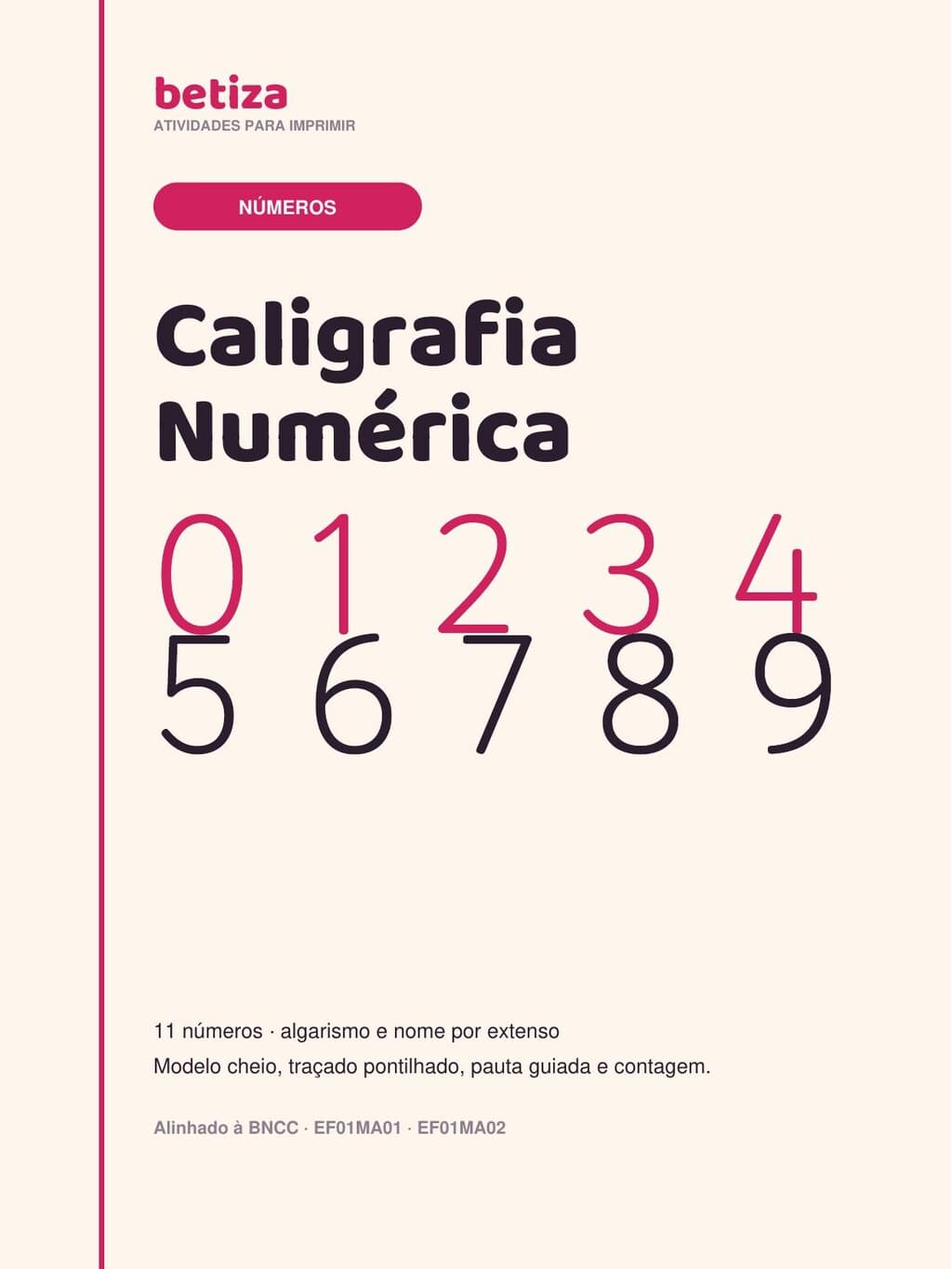 Capa do material Números e Tabuada